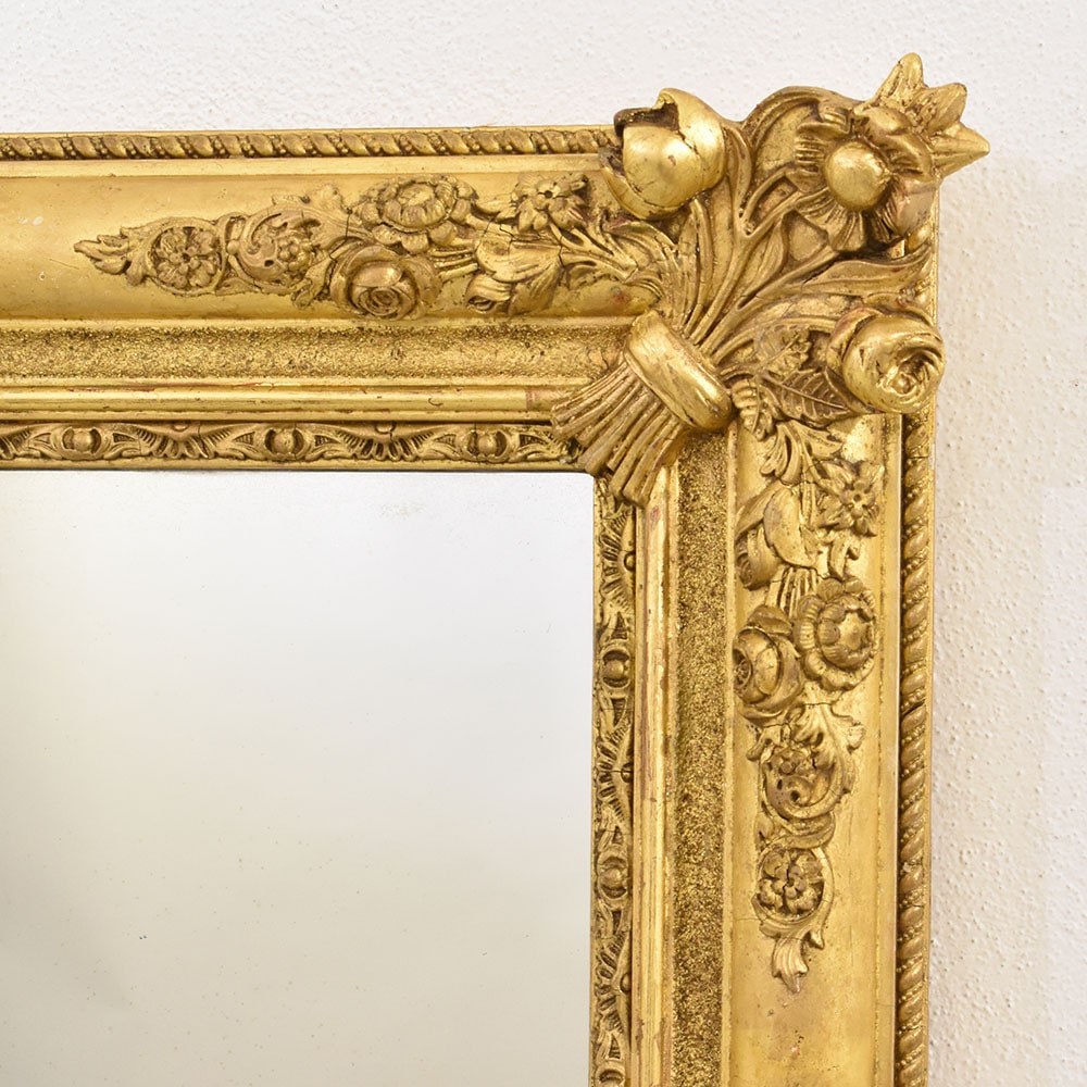 SPR150 5a antique gold leaf mirror antique louis philippe mirror XIX-min